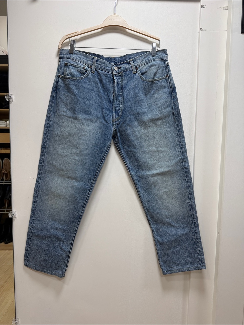 Re/Done Men's Light Blue Straight-Leg Jeans